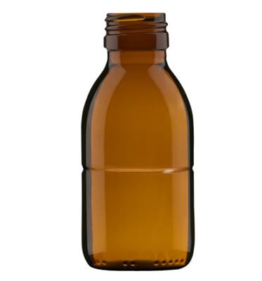 <p>Sirupflasche 150 ml, braun, PP28</p>