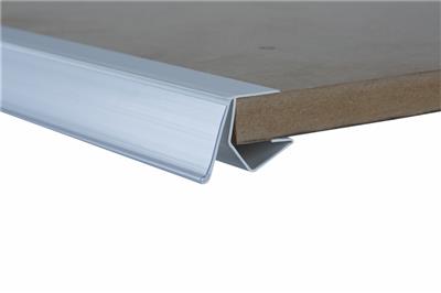 Schräge Regalschienen für Glas- und Holzböden (18 x 800 mm), transparent/weiß
