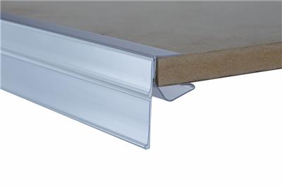 Doppelte Regalschienen für Glas- und Holzböden (18+26 x 800 mm), transparent/weiß