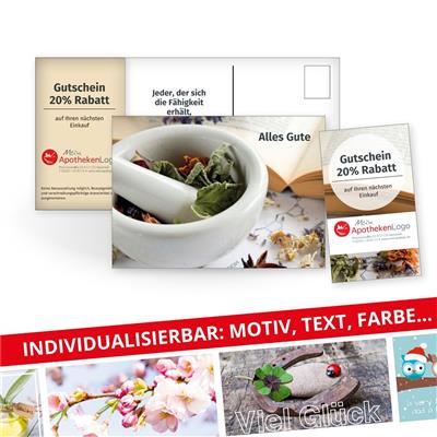 Gutscheinkarten DIN lang Postkarte mit Coupon