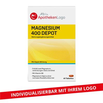 <p>Magnesium 400 Depot mit Apotheken-Logo</p>
<p> </p>