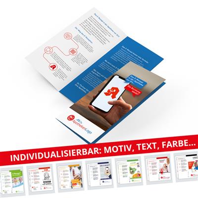 <p>Infoflyer E-Rezept mit Wunschkampagne und Apothekenaufdruck</p>