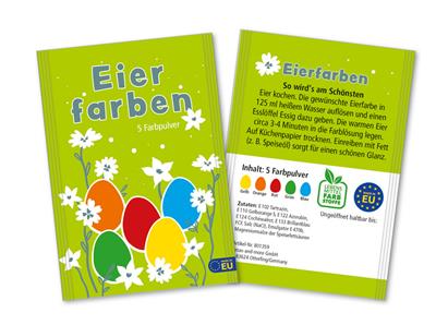 Eier-Färbepulver im Siegelrandbeutel