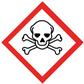 Gefahrensymbol-Etiketten Totenkopf mit gekreuzten Knochen, GHS 06